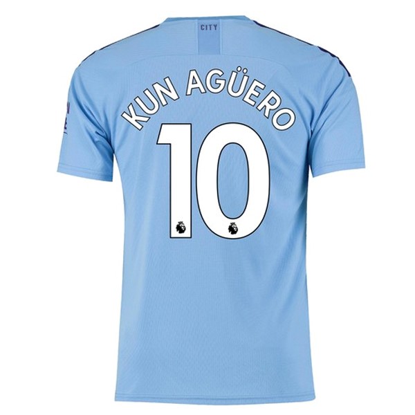 Trikot Manchester City NO.10 Kun Aguero Heim 2019-20 Blau Fussballtrikots Günstig